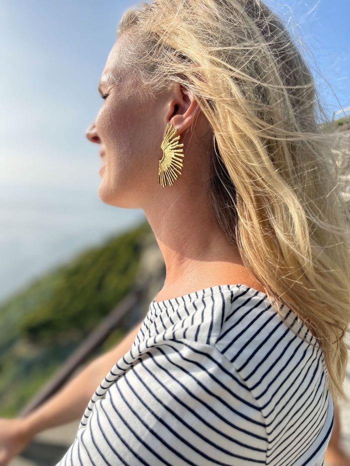 Boucles d'oreilles Arezzo dorées - Gisèle