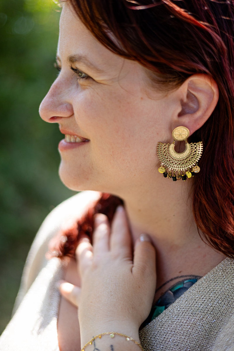 Boucles d'oreilles Kenitra dorées - Gisèle