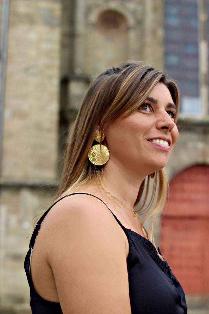 Boucles d'oreilles Kinaï dorées - Gisèle