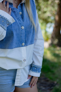 Chemise Genève bi-matière - Gisèle
