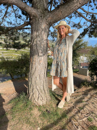 Gilet long Eugénie beige - Gisèle