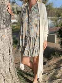 Gilet long Eugénie beige - Gisèle