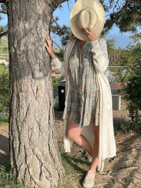 Gilet long Eugénie beige - Gisèle