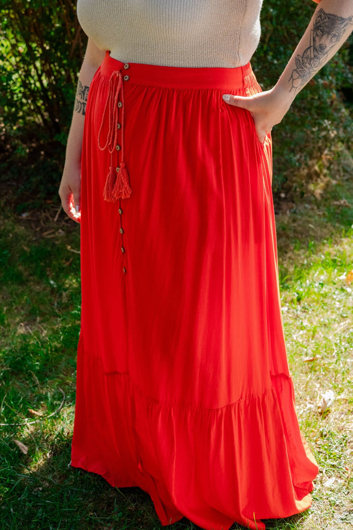 Jupe longue rouge Faro - Gisèle