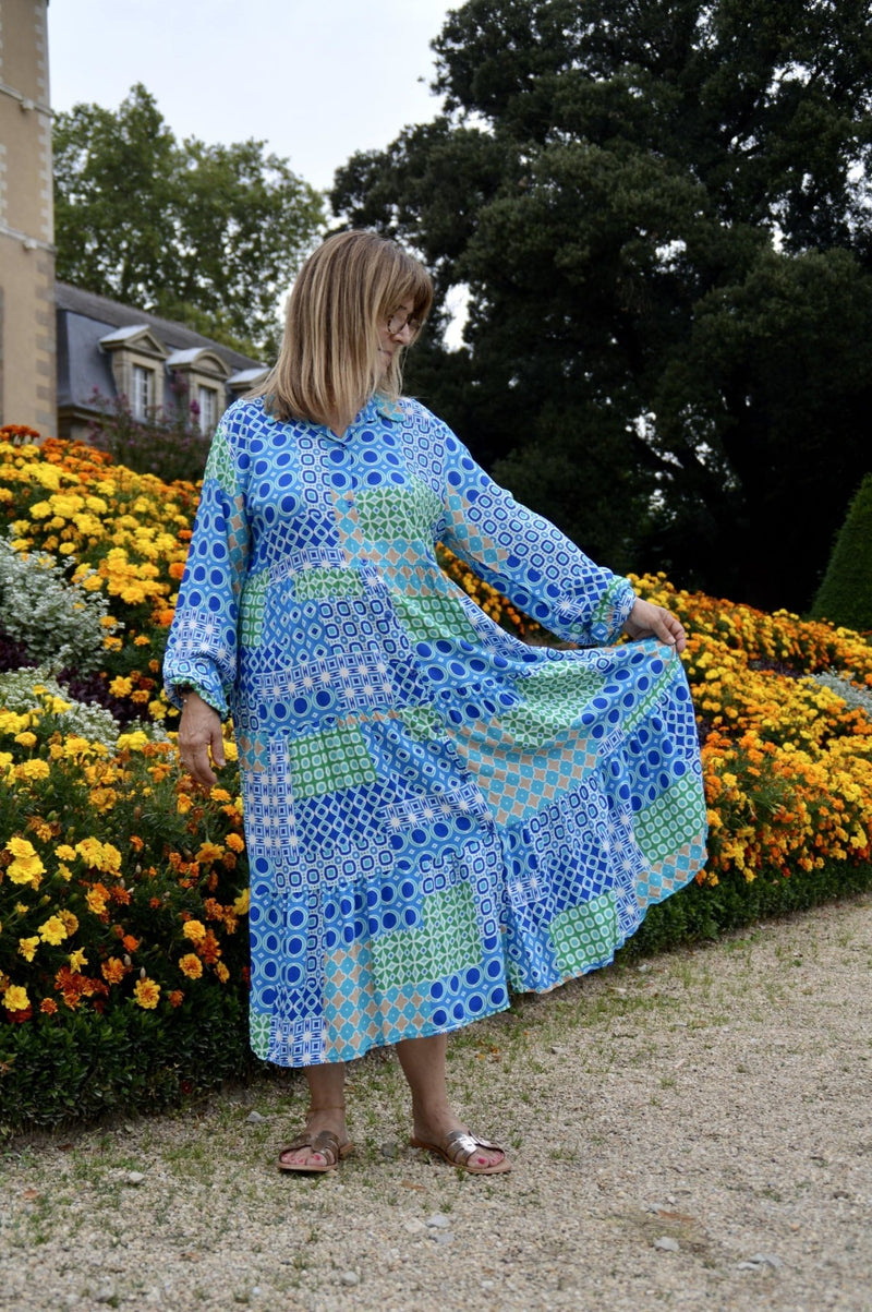 Robe Athènes Bleu - Gisèle
