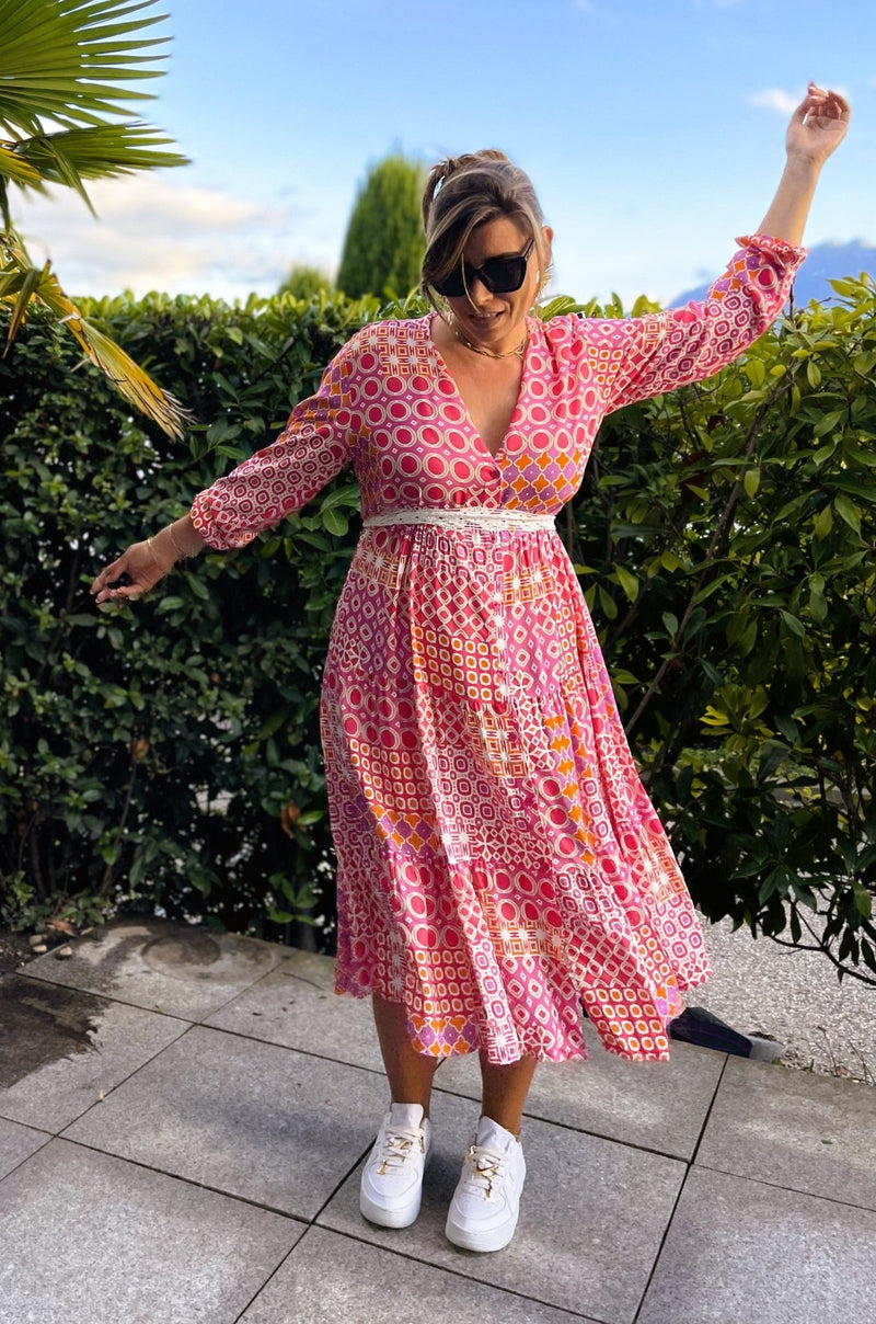 Robe Athènes rose - Gisèle