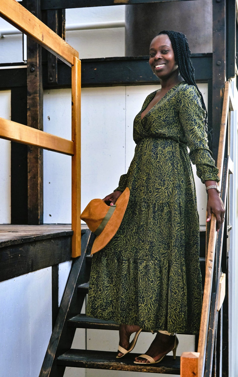 Robe longue Adèle verte - Gisèle
