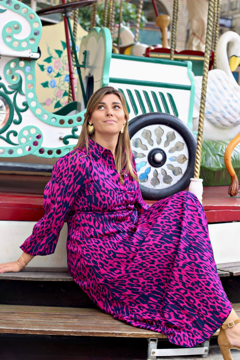 Robe longue Agnès fuchsia - Gisèle