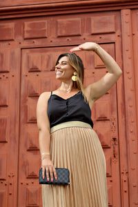 Top Eléonore noir satiné - Gisèle